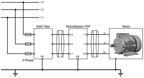 Installation example for a load circuit